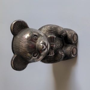 Silver Plated Teddy Bear Bank